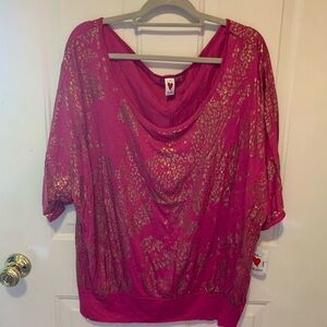Women’s pink and copper animal print top XXXL new with tags